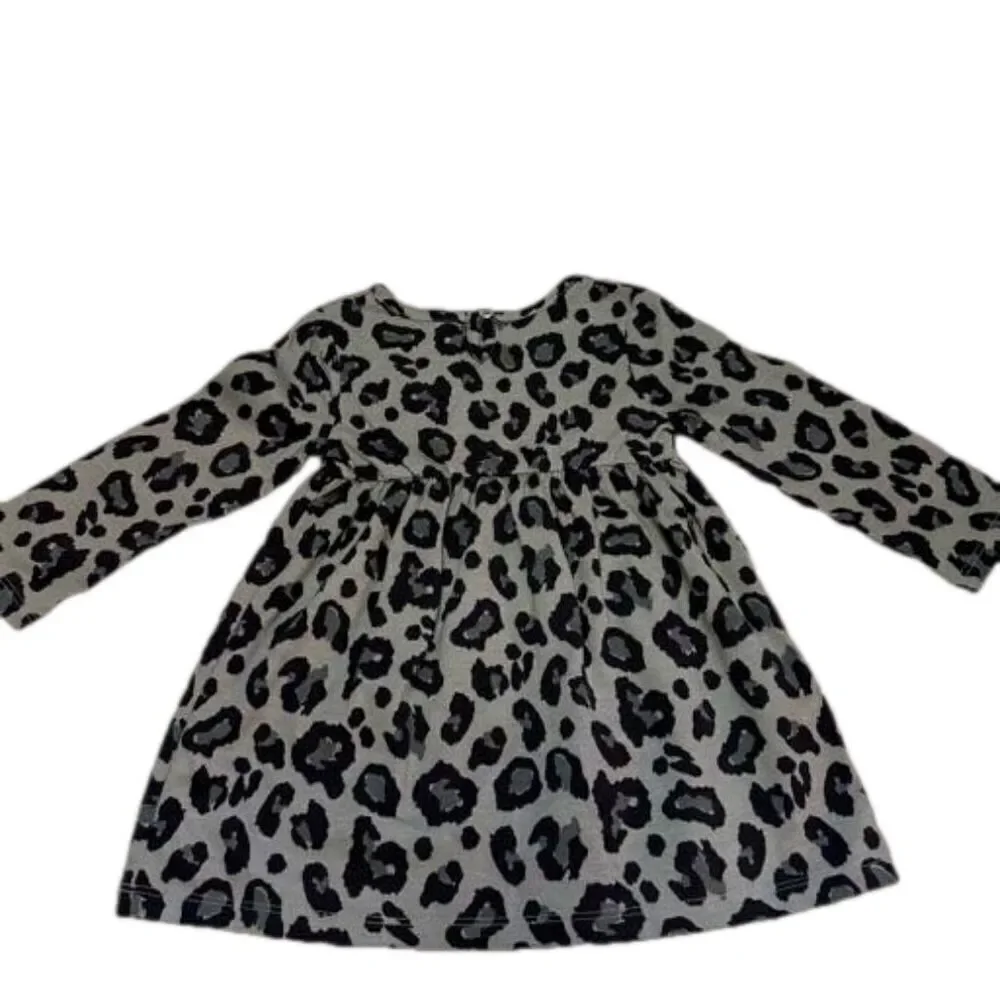 Wonder Nation Girls Leopard Print Long Sleeve Dress Diaper Cover Set 18M NWT